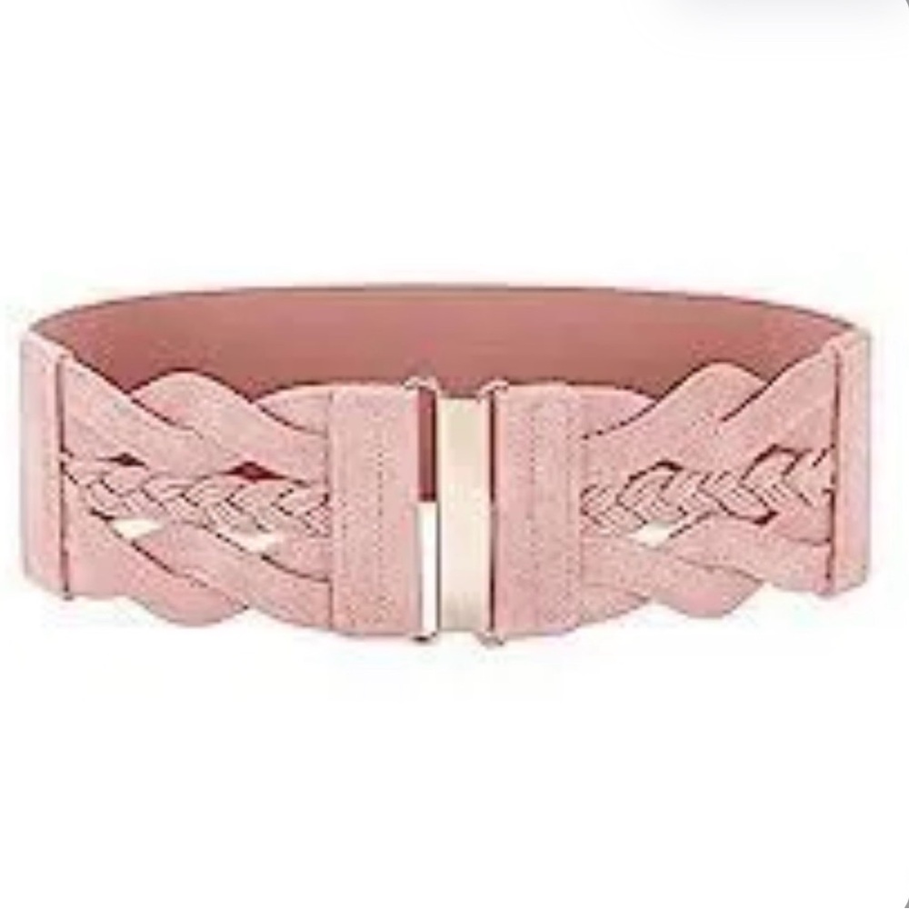 ‼️SOLD‼️121. NWT! GRACE KARIN Elastic Wide Belt | Pink | Braided | Gold Hardware